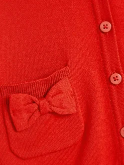Next Cotton Rich Bow Pocket School Cardigan (3-16yrs)^ Knitwear & Sweaters|Knitwear