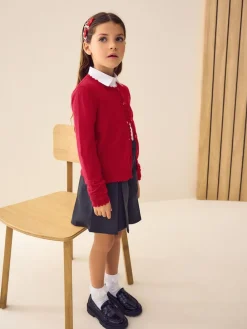 Next Cotton Rich Scalloped Edge School Cardigan (3-16yrs)^ Knitwear & Sweaters|Knitwear