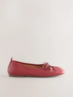 Online Next Forever Comfort® Tie Up Round Toe Ballet Flats Red
