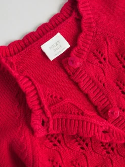 Best Next Frill Knitted Bow Cardigan Set (0mths-3yrs) Red