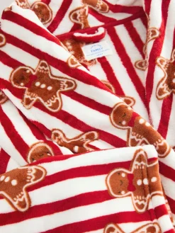 Clearance Next Red Gingerbread Matching Family Christmas Cosy Fleece Dressing Gown
