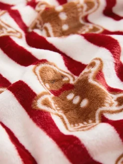 Next Red Gingerbread Matching Family Christmas Cosy Fleece Dressing Gown^ Bathrobe