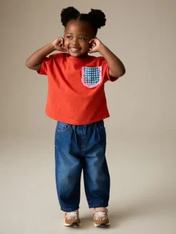Next Red Gingham Short Sleeve Pocket T Shirt (3mths-7yrs)^ T-Shirts