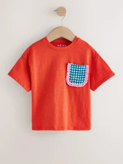 Next Red Gingham Short Sleeve Pocket T Shirt (3mths-7yrs)^ T-Shirts