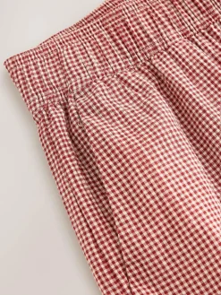Next Gingham Wide Leg Trousers Red