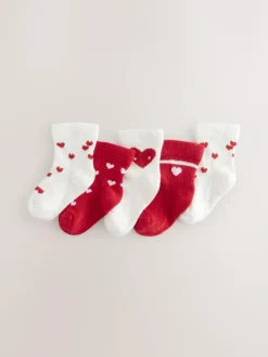 Clearance Next Red Heart Baby Socks 5 Pack (0mths-2yrs)