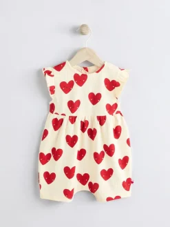 Next Red Heart Printed Frill Baby 100% Cotton Romper^ Sets & Co-Ords|Sets & Co-Ords