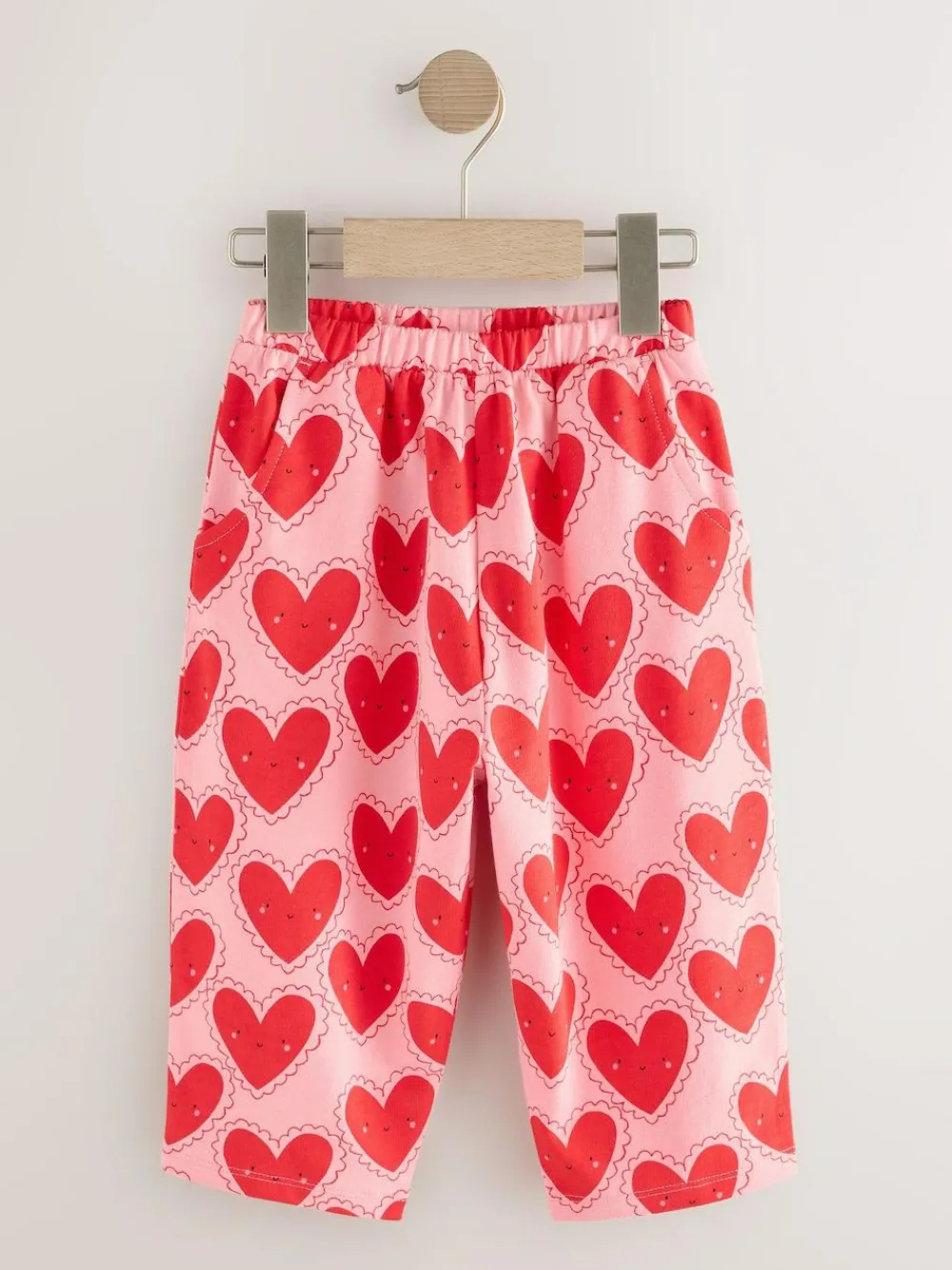 Next Red Heart Textured Barrel Leg Trousers (3mths-7yrs)^ Baby Girls|Pants & Leggings