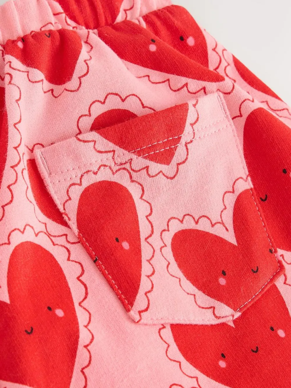 Next Red Heart Textured Barrel Leg Trousers (3mths-7yrs)^ Baby Girls|Pants & Leggings