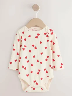 Best Next Red Heart Valentines Long Sleeve Baby Bodysuit