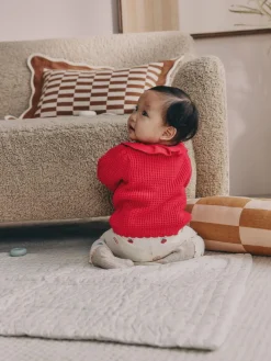 Hot Next Red Knitted Frill Collar Baby Cardigan (0mths-2yrs) (0mths-2yrs)