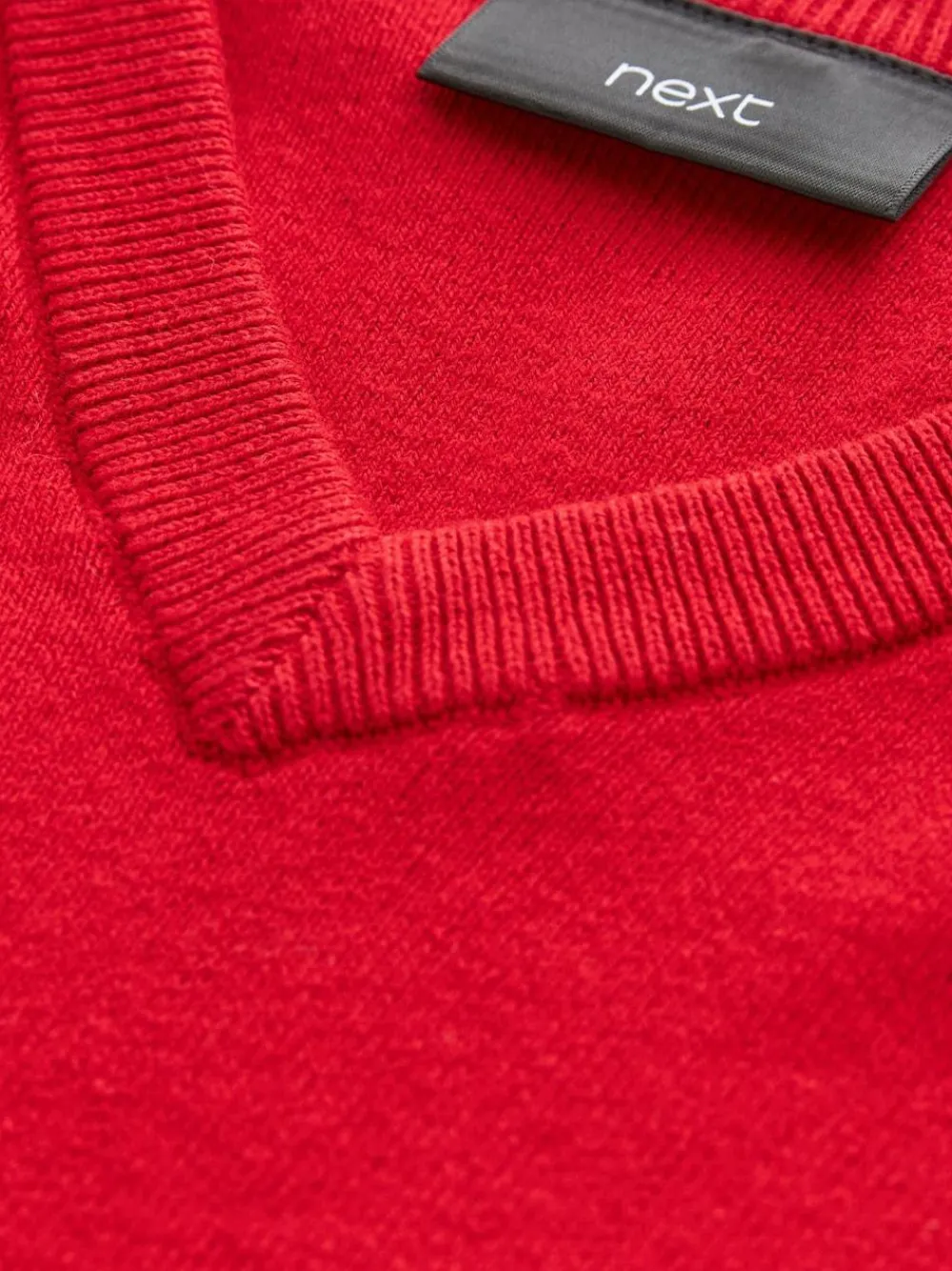 Next Red Knitted V-Neck School Jumper (3-16yrs)