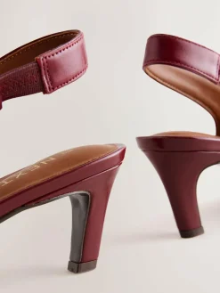 Hot Next Leather Pointed Toe Slingback Heels Red