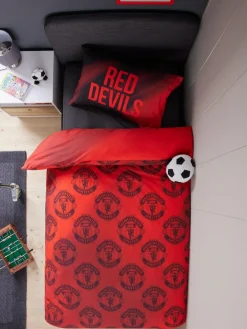 New Next Red Manchester United 100% Cotton Duvet Cover and Pillowcase Set