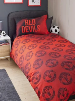 New Next Red Manchester United 100% Cotton Duvet Cover and Pillowcase Set