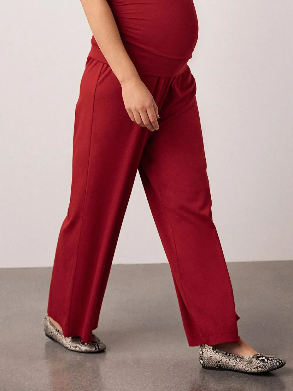 Next Red Maternity Supersoft Wide Leg Trousers^Women Pants