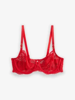Clearance Next Non Pad Balcony A-E Lace Bra Red