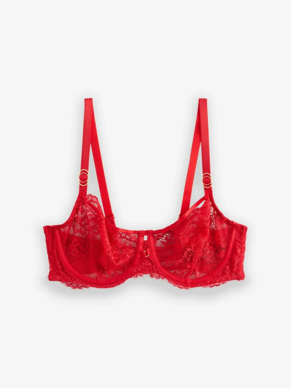 Clearance Next Non Pad Balcony A-E Lace Bra Red