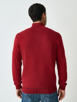 Next Red Plain N.Premium Regular Fit 100% Cotton Premium Quarter Zip Jumper^ Knitwear|Knitwear