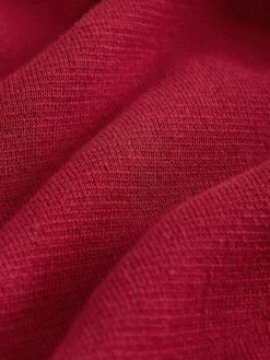 Next Red Plain N.Premium Regular Fit 100% Cotton Premium Quarter Zip Jumper^ Knitwear|Knitwear