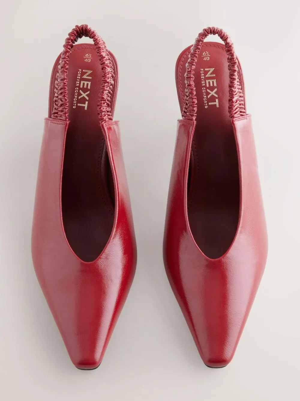 Next Pointed Toe High Cut Slingback Heels Red
