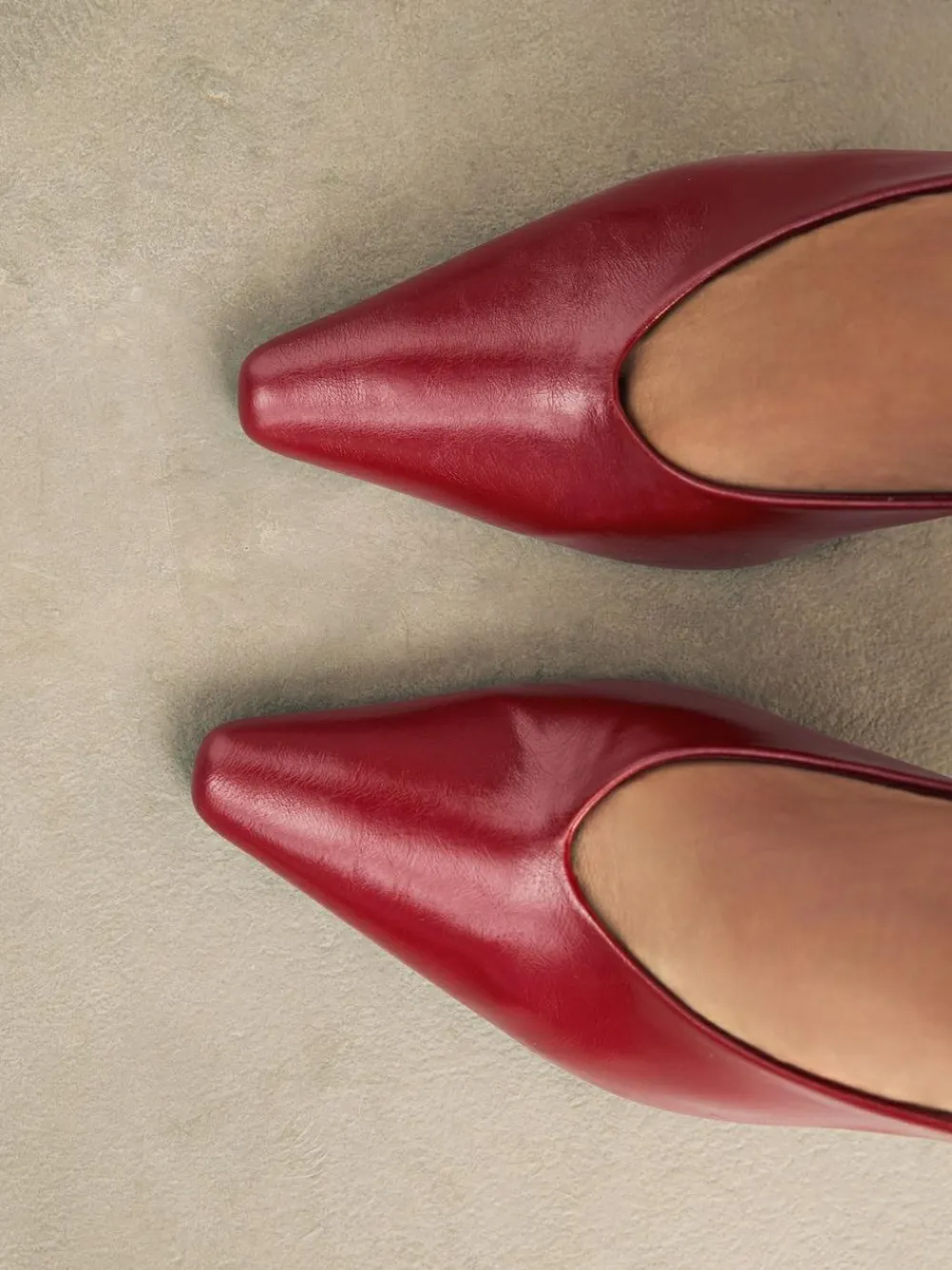 Next Pointed Toe High Cut Slingback Heels Red