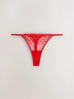 Sale Next Red Premium Swiss Heart Embroidery Thong