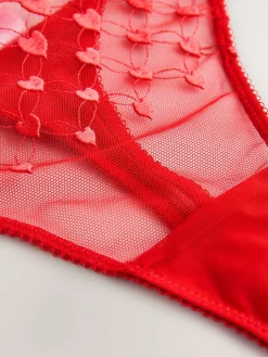 Sale Next Red Premium Swiss Heart Embroidery Thong