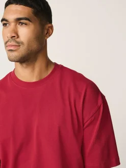 Best Next Red Relaxed Fit Heavyweight T-Shirt