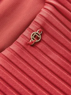 Next Red Rib Plunge Shaping Tummy Control Swimsuit^Women Swimwear