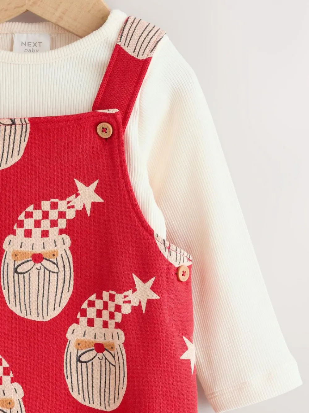 Hot Next Red Santa All Over Print Christmas Baby Dungaree Set (0mths-3yrs)