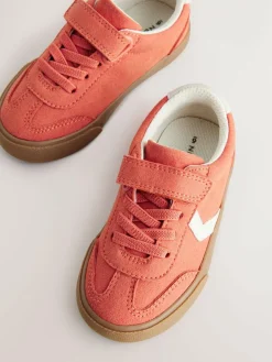 New Next Red Standard Fit (F) Touch Fastening Elastic Lace Trainers