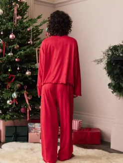 Clearance Next Heart Soft Long Sleeve Pyjamas Red Star