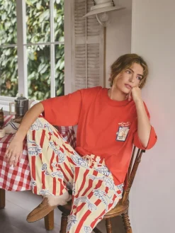 New Next Red Stripe Fish Jersey Short Sleeve Pyjamas