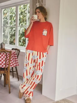 New Next Red Stripe Fish Jersey Short Sleeve Pyjamas