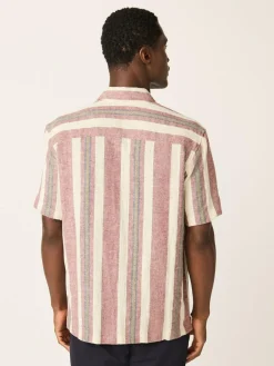Next Stripe Textu Short Sleeve Shirt Red