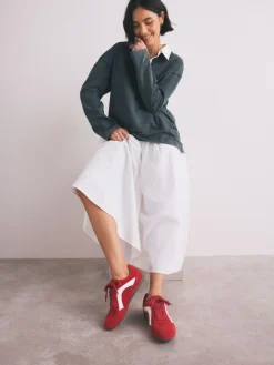 Next Forever Comfort® Leather Slimsole Lace-Up Trainers^Women Sneakers