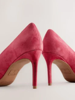 Sale Next Red Suede Standard/Wide Fit Leather Mid Court Shoes