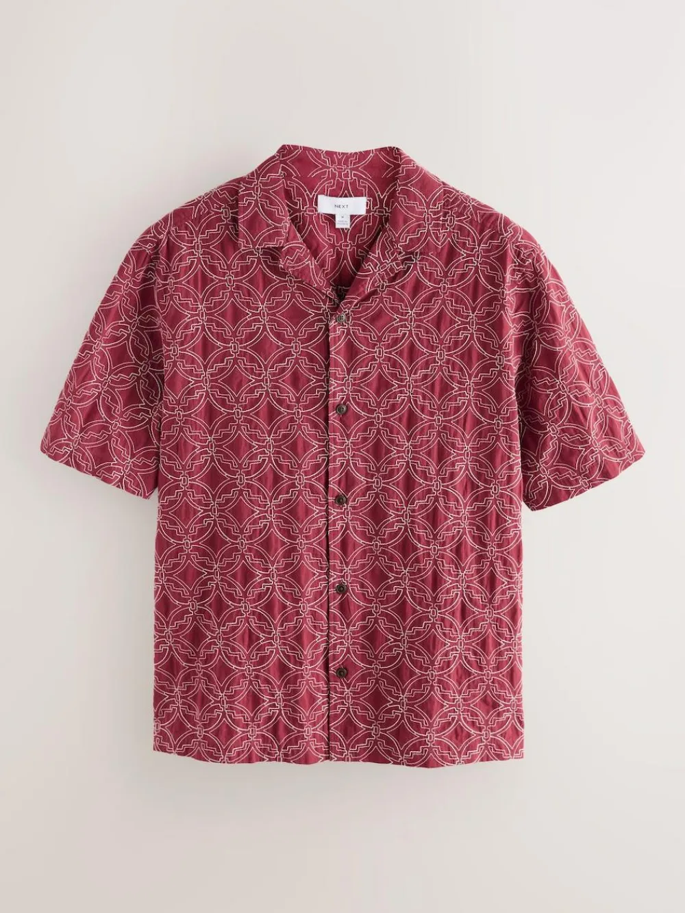 Next Textu Embroide Tile Short Sleeve Shirt^ Shirts