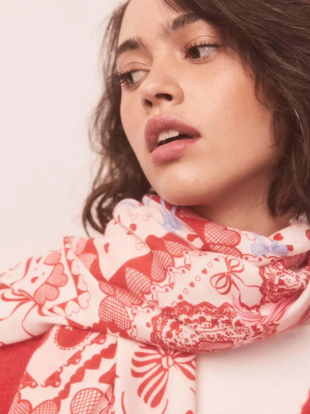 Clearance Next Red Valentine Patchwork Lightweight Scarf