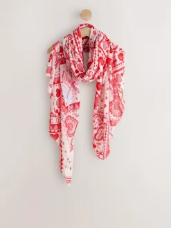 Clearance Next Red Valentine Patchwork Lightweight Scarf