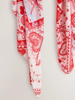 Clearance Next Red Valentine Patchwork Lightweight Scarf