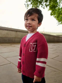 Next Red Varsity Character Cardigan (3mths-7yrs)^BOY Knitwear|Knitwear