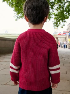Next Red Varsity Character Cardigan (3mths-7yrs)^BOY Knitwear|Knitwear