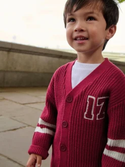 Next Red Varsity Character Cardigan (3mths-7yrs)^BOY Knitwear|Knitwear
