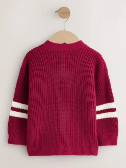 Next Red Varsity Character Cardigan (3mths-7yrs)^BOY Knitwear|Knitwear