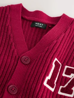 Next Red Varsity Character Cardigan (3mths-7yrs)^BOY Knitwear|Knitwear