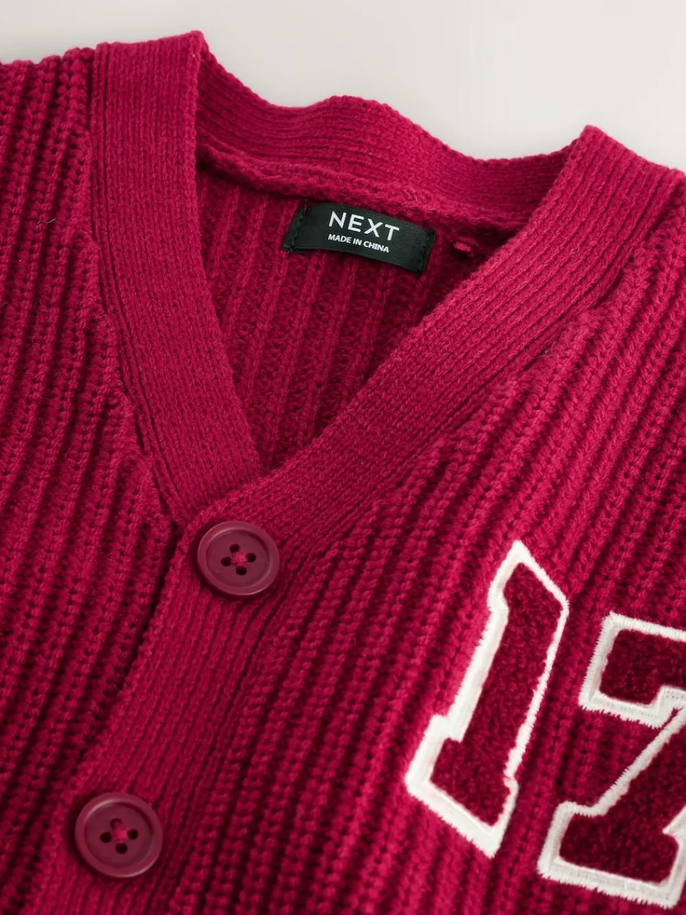 Next Red Varsity Character Cardigan (3mths-7yrs)^BOY Knitwear|Knitwear