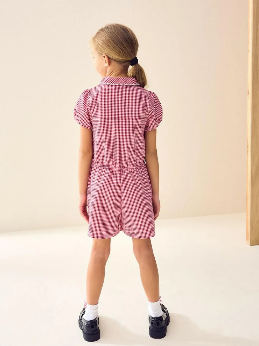 Next Zip Front Cotton Rich Gingham School Playsuit (3-14yrs)^ Jumpsuits & Playsuits