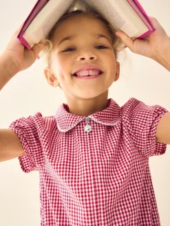 Next Zip Front Cotton Rich Gingham School Playsuit (3-14yrs)^ Jumpsuits & Playsuits